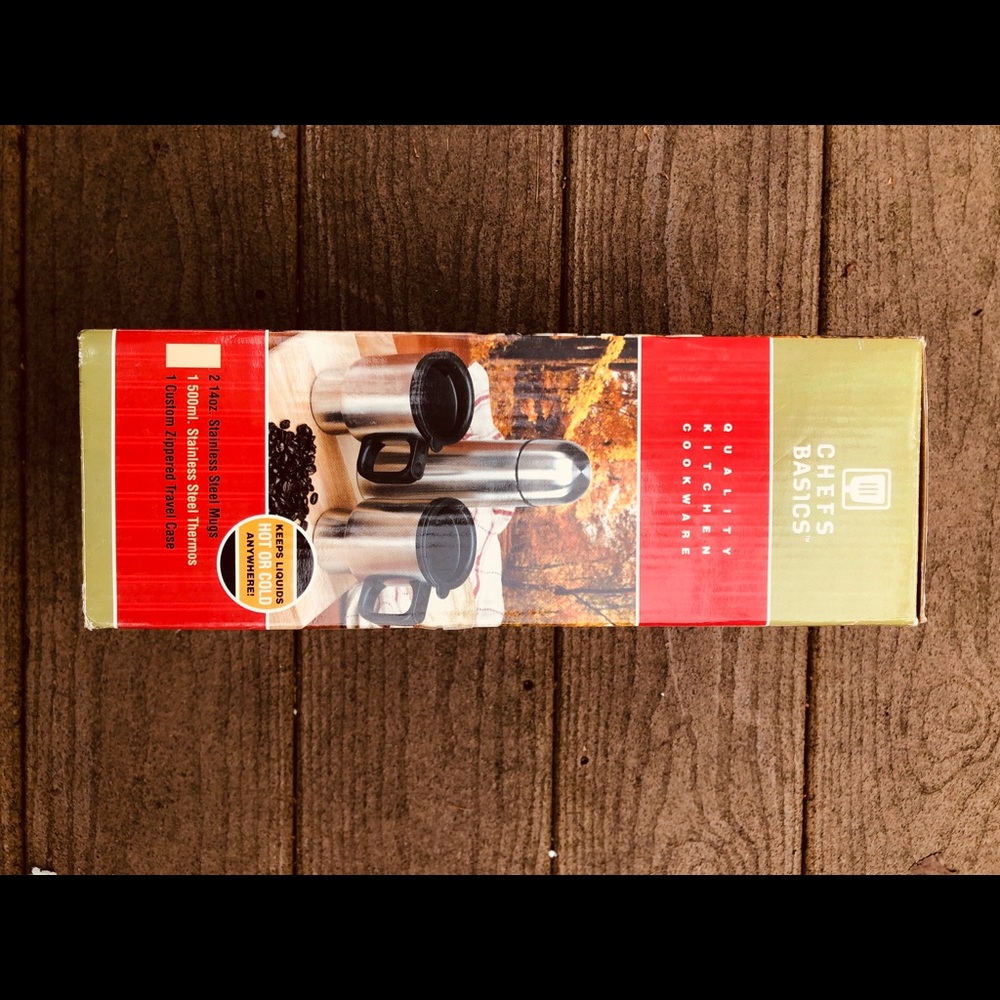 Chef Basics Stainless Steal Coffee Thermos Set.